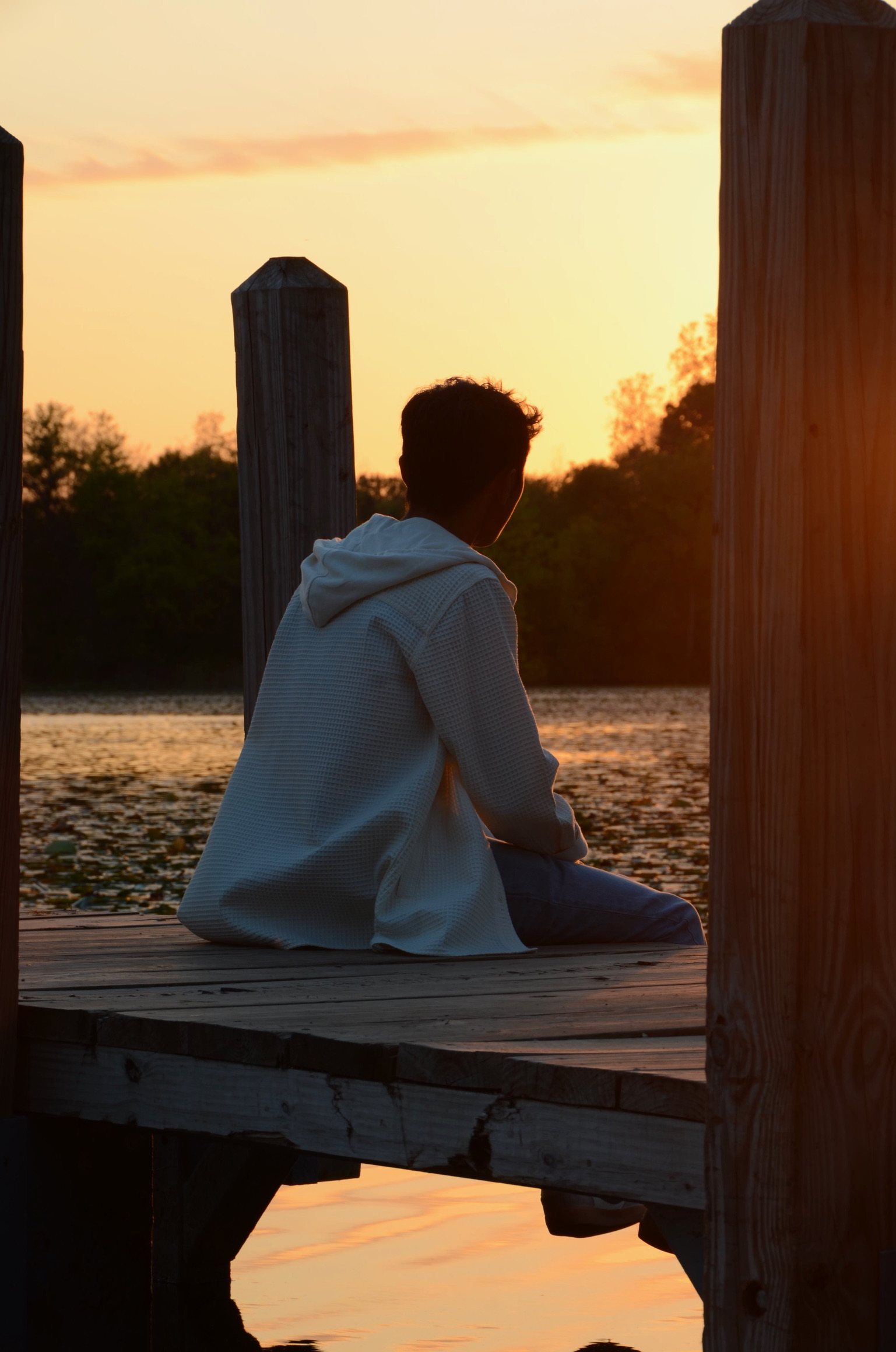 Adrian on a dock
